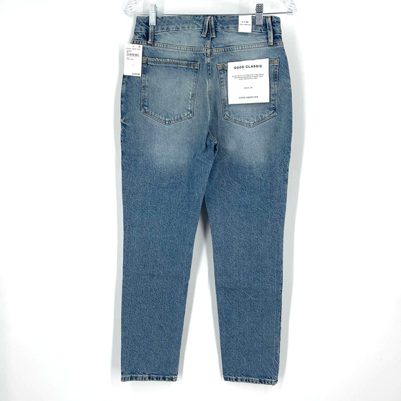 Good American Good Classic Straight Leg Jeans Indigo Blue Women's Size 0/25 NWT - Picture 2 of 5